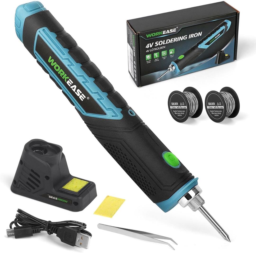 Cordless Soldering Iron Kit, Portable Rechargeable Solder Iron Pen, Max 842 Fast Heating, 2000mAh USB Soldering Iron Tools with LED for Electronic Repair, DIY