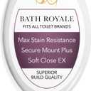 Bath Royale Slow Close Toilet Seat BR501-00 White Elongated, Stain-Resistant and Easy to Keep Clean, Heavy Duty Fits All Toilet Brands, Executive Series