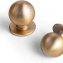 Goo-Ki 6 Pack Champagne Bronze Kitchen Cabinet Knobs,Modern Drawer Pulls,1 Inch Diameter Knob