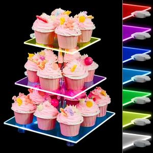 3 Tier Acrylic Cupcake Stand With LED Light