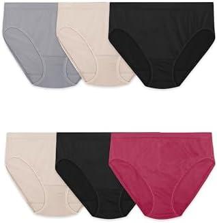 Fruit of the Loom womens No Show Seamless Underwear, Amazing Stretch & No Panty Lines, Size: 7/L