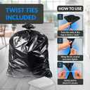 Reli. 50 Gallon Trash Bags (50 Count) | Black | Twist Ties Included | Extra Tough, Leak-Proof, Heavy Duty Garbage Bags | Ideal for Large Clean Ups