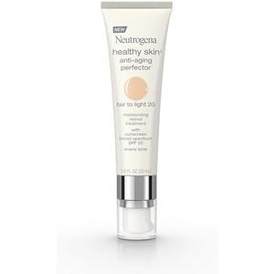Neutrogena Retinol Treatment and Tinted Facial Moisturizer, Healthy Skin Anti-Aging Perfector with Broad Spectrum SPF 20 Sunscreen with Titanium Dioxide, 20 Fair to Light, 1 fl. oz, 2 Pack