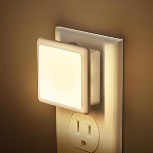JandCase Night Lights Plug into Wall 2 Pack, Plug in Night Light with Dusk-to-Dawn Light Sensor, 3000K Soft White 0.3W, LED Nightlight for Bathroom, Adult, Hallway
