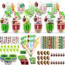 232 Pcs Football Party Favors, 12 Pack Kids Cups Toys Bulk, Sports Valentines Cards Goodie Bags Birthday Party Decorations