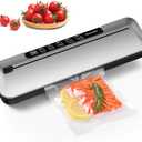 75Kpa Vacuum Sealer for Food, Precision Suction Power 6-in-1 Food Sealer with Digital Timer, Dry & Moist Food Modes, Compact Design with Built-in Cutter & 10 Vacuum Bags