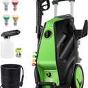 Electric Pressure Washer 5000PSI, Heavy Duty 4.0GPM Power Washer with 33 FT Extension Hose, 4 Quick Connect Nozzles and Foam Cannon for Cars/Fences/Driveways/Patios/Home Cleaning, Green