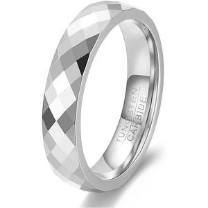 4mm 6mm Hammered Tungsten Carbide Ring For Men Women Plain Domed High Polished Wedding Bands Engagement Ring Size 5-15