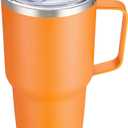 30 oz Tumbler with Handle and Lid, Stainless Steel Tumblers Double Wall Vacuum Insulated Travel Mug Leak Proof Cup Keep Drinks Cold and Hot Orange, 1 Pack