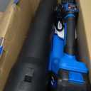 AZZUNO Cordless Brushless Leaf Blower with 2 x 4.0Ah Battery and Charger,3 Speed Mode MAX 580CFM Brushless Motor, Electric Blower for Lawn Care,Patio,Leaves,Dust,and Snow Removal (Blue)