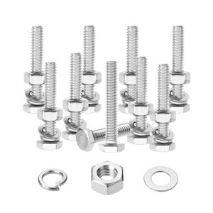 Mr. Pen- Nuts and Bolts, 1/4"-20x1-1/2, 10 Sets, Stainless Steel Hex Head Nut and Bolt Set, Flat & Lock Washers, Stainless Steel Bolts