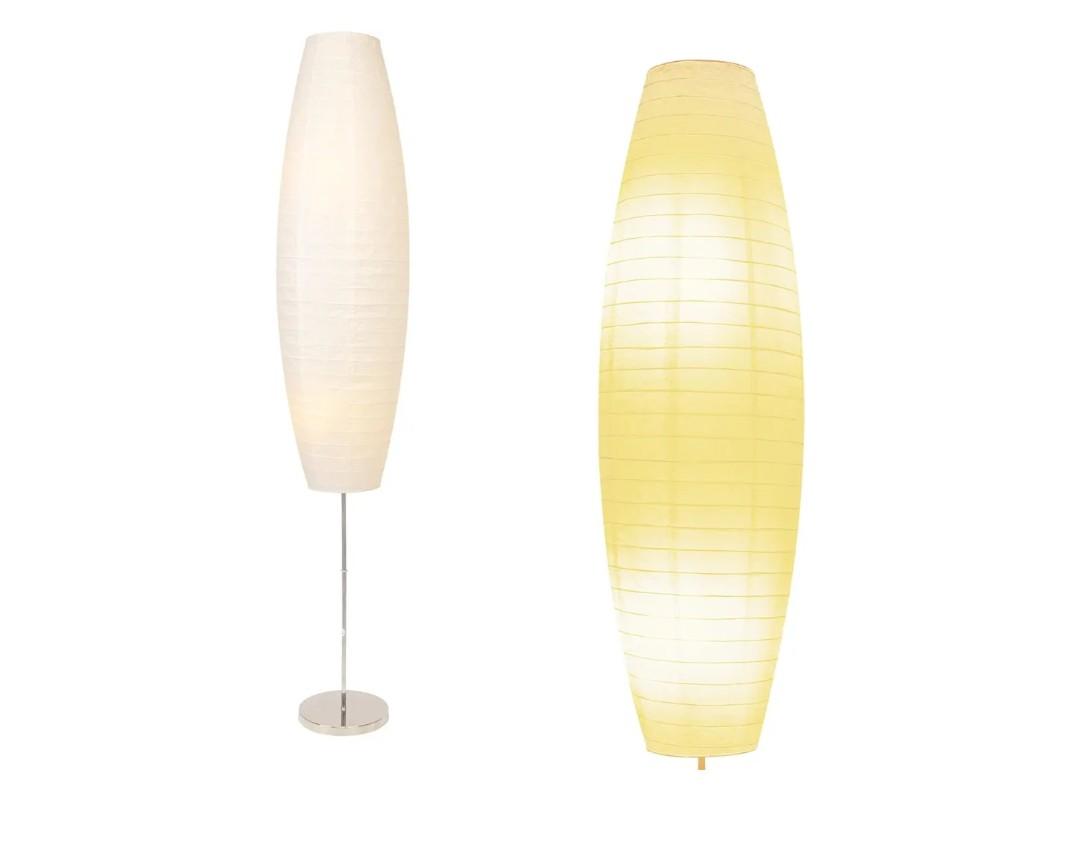 Paper Floor Lamp, Rice Paper Lamp for Living Room, Japanese Floor Lamp Rice Shade for Bedroom, Office& Living Room-Beige(Oval)