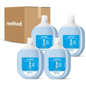 Method Foaming Hand Soap Refill, Sea Minerals, Recyclable Bottle, Biodegradable Formula, 28 fl oz (Pack of 4) (Packaging May Vary)