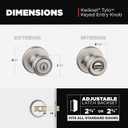 Kwikset Tylo Entry Door Knob with Lock and Key, Secure Keyed Handle Exterior, Front Entrance and Bedroom, Satin Nickel, Pick Resistant SmartKey Rekey Security and Microban