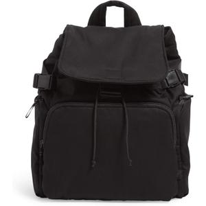 Vera Bradley Women's Cotton Utility Backpack Bookbag (Black - Recycled Cotton)