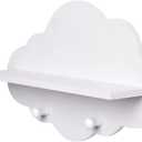 Cloud Shelves Cloud Shape Wood Floating Shelf White Floating Shelves Wall Mount Display Board Coat Hanger Storage Rack Nursery Accessories