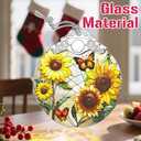 2 x Stained Glass Ornament, Christmas Ornament, Hanging Ornaments for Home Decor & Christmas Tree Ornaments  Exquisite Holiday Decor, Xmas Gifts & Holiday Present - Sunflower & Butterfly
