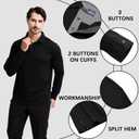 Men's Business Long and Short Sleeve Polo Shirts Mercerized Cotton Blend Casual Stylish Collared Shirts (Black, XL)