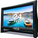 Inflatable Projector Screen, 24FT Blow Up Movie Screen Outdoor Projector, Easy Set Up One-Piece Design Front & Rear Projection with Air Blower for Outside Backyard Family Movie Night Pool Party