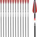 Carbon Arrow Hunting Arrows with 100 Grain Removable Tips for Archery Compound & Recurve & Traditional Bow Practice Shooting (Pack of 12) (28 inch)