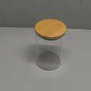 2PCS Glass Storage Jars with Airtight Lids,32 fl oz (950ml) Cute Clear Storage container with bamboo Lid,Glass Pantry Canister for Beans, Rice,Sugar,Cookie Coffee (N-Clear-2PCS-32FL OZ/950ML)