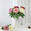 Briful 3PCS Peonies Artificial Flowers 24'' Faux Silk Flowers Spray Real Touch Fake Flowers Bouquet for Home Floral Arrangements Centerpiece Wedding Vintage Decor(Cream)