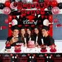 Red and Black Graduation Decorations 2026, Graduation Party Decorations with Congrats Grad Banner Class of 2026 Backdrop Balloons Honeycomb Centerpiece Tablecloth Hanging Swirls for Kindergarten