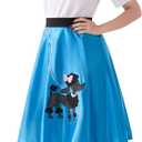Spooktacular Creations Halloween 6Pcs 1950s Outfits for Women, Poodle Skirts for Women 50s Costume Set with Socks for Cosplay (Small, Blue)