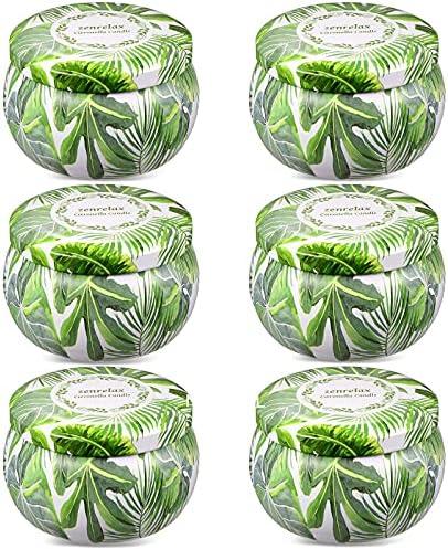 Citronella Candles Outdoor | Indoor Scented Candles 6 Pack 26OZ Pure Citronella Essential Oil and Natural Soy Wax Long Lasting Burning for Home Garden Summer Patio Balcony