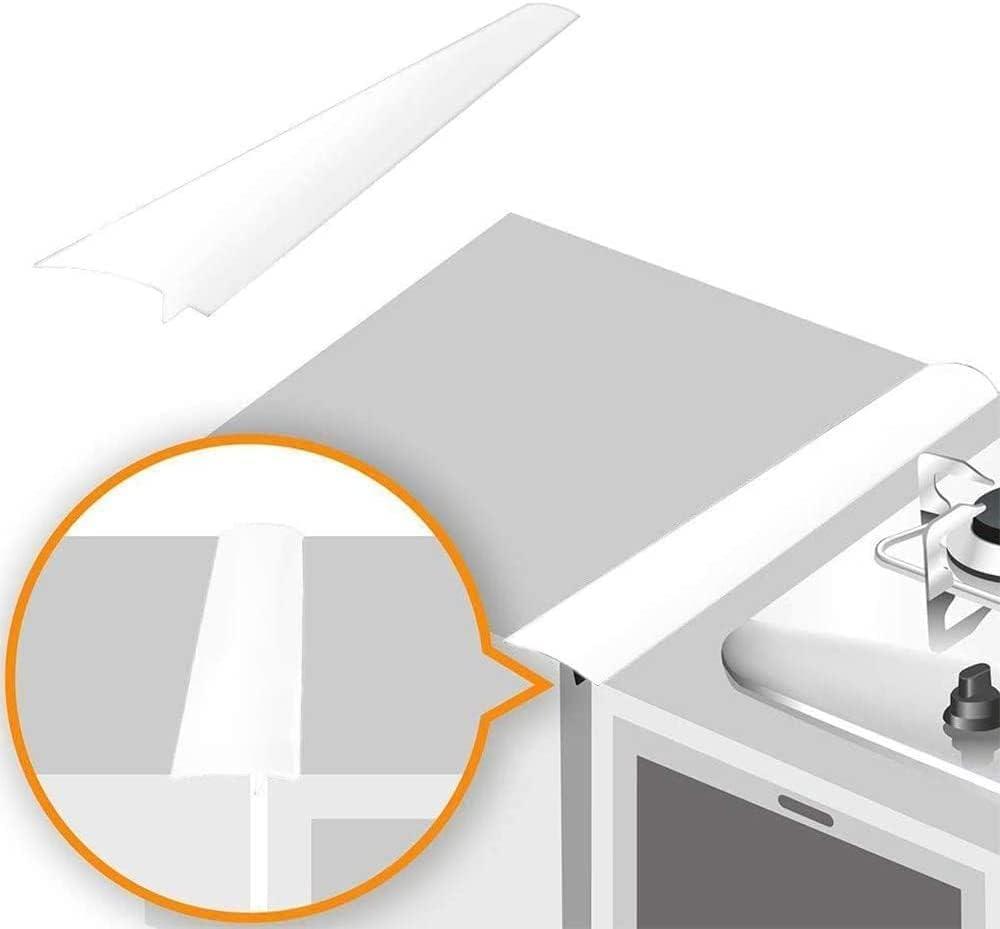 Lindas Essentials Silicone Stove Gap Covers (2 Pack), Heat Resistant Oven Gap Filler Seals Spaces Between Stovetop and Counter, Easy to Clean Stove Side Guard (25 Inches, White)