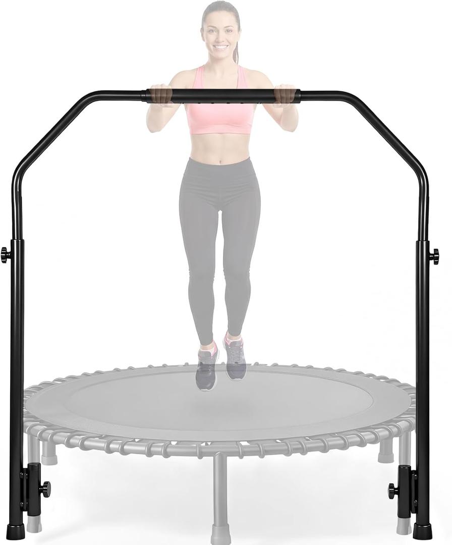 Arrowbash Adjustable Handle Bar Accessory for 40" Round Fitness Trampolines Non-Slip Cushy Rebounder Handle Accessory 4 Levels Adjustable Easy Assembly Trampoline Not Included