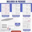 1099 NEC Tax Forms 2025 with Envelopes, 4 Part 15 Pack Tax Forms Kit and 15 Self-Seal Envelopes Great for QuickBooks and Accounting Software, Value Pack for Business - Made in The USA - 15-Pack