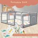 Fshibila 74" × 50“ Baby Play Mat for Floor, Baby Playmat for Playpen, Thick Ultra Soft Playpen Mat for Playing or Crawling, Provides Cushioning, Double-Sided Pattern (0.4" Thick)