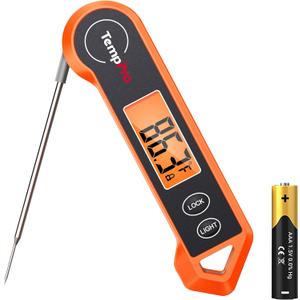 ThermoPro Digital Instant Read Meat Thermometer for Grilling Waterproof Kitchen Cooking Food Thermometer with Ambidextrous Backlit for BBQ Grill Smoker Oil Fry Candy Thermometer