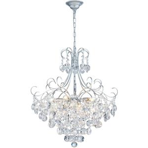 ANJIADENGSHI Crystal Chandelier K9 Crystal Lighting Chandelier for Living Room 10 E12 Bulbs High 27.6 in x Diameter 22.8 in, Silvery