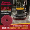 Floor Maintenance Pad Set, Green Red White, 17" - 3 Pack