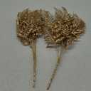 PASYOU Artificial Plants, Golden Fake Flowers Decoration for Christmas Plastic Boston Grass Faux DIY Crafts Indoor Outdoor Home Décor Garden Party Room Bedroom Wedding Table Centerpiece, Gold 2 Pack