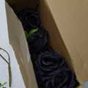 Hotop 20 Pcs Artificial Rose Flowers with Long Stem,Real Touch Silk Realistic Plastic Bouquet Roses Bulk for Home Decor Bridal Wedding Party Table Centerpieces Decorations(Black)