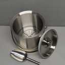 DREAMYO 3L Double Wall Insulated Stainless Steel Ice Bucket with scoop for Cocktail Bar,Metal Ice Bucket for freezer with Lid for parties.ice Container,bar cart accessories (Silver) (3.0 Liters)