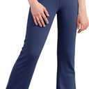 Haloumoning Girls Flare Leggings Kids Casual High Waisted Stretchy Wide Leg Pants Bell Bottoms 5-14 Years