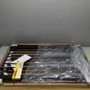 Cumbor 36" Extra Tall Baby Gate for Stairs, 29.7-57" Extra Wide Dog Gate for Doorways Hallways, Pressure Mounted Child Gate for Wide Opening, Auto Close Personal Safety for Babies and Pets, Black