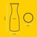 JoyJolt Glass Carafe with Lid, Set of 4 1 Liter Glass Pitcher for Mimosa Bar, Water, Iced Tea, Juice, Wine, Lemonade, Milk Dishwasher Safe Beverage Drink Dispensers for Brunch, Parties