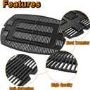 Q3200 Grill Grates Replacement Parts for Weber Q300 Q 3200 Q3000 Q320 Q 300 Q 320 Q 3000 Grill Parts Cast Iron Cooking Grates 57060001 586002 404341 426001 7646 Cooking Grids Accessories 2 Pcs