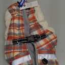 FUAMEY Dog Coat for Small Dogs,Waterproof Dog Winter Jacket with Harness Built in Puppy Cold Weather Coats Reflective Pet Vest with Zipper Warm Fleece Dogs Snowsuit Windproof Red Plaid S