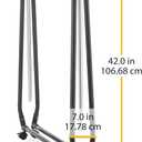 Whitmor Folding Garment Rack - Rolling Clothes Hanger - Adjustable Height - Black