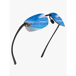 JIM HALO Sport Sunglasses for Men Women TR90 Rimless Frame for Running Fishing Cycling Driving
