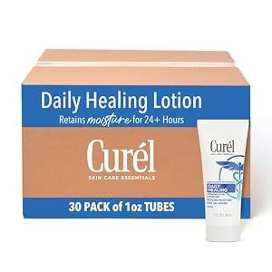 Curel Daily Healing Body Lotion, Ceramide Moisturizer, Dry Skin, 1 oz, 30pk