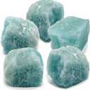 Amazonite Rough Rock, Raw Natural Stone, Chakra Crystals, Quality Gemstones for Reiki Healing, Wellness, Meditation, Handmade in Our Lapidary Workshop (Set of 5)