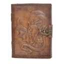 SH SHIFAA HANDICRAFT Handmade Embossed Leather Journal Notebook Unlined Paper, Brown Diary Notepad Gift Travel Notebook Journal,Sister Mom College, Graduation Novelty Birthday