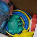 Collapsible Beach Toys for Kids Toddlers, Collapsible Sand Buckets Shovels Set with Mesh Bags and Sand Molds, Foldable Travel Sand Toys for Beach Sandbox Toys for Kids